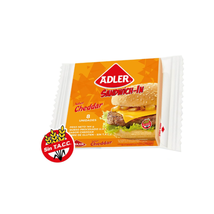 Queso en Fetas Cheddar Adler 144gr- SIN TACC