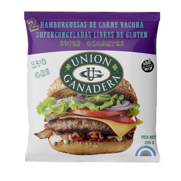 Hamburguesa Gigante Unión Ganadera 2 x 140 gr.