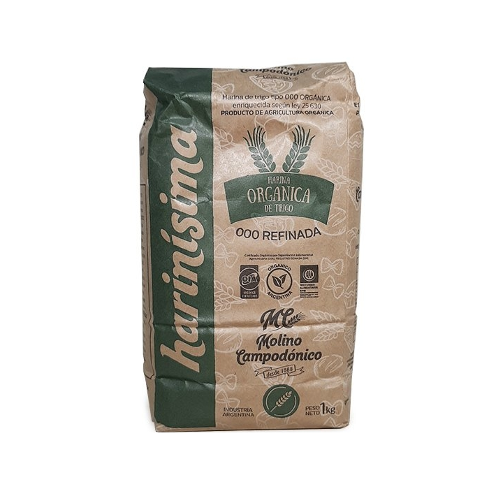 Harina Orgánica de trigo 000 Refinada Harinísima x 1 kg