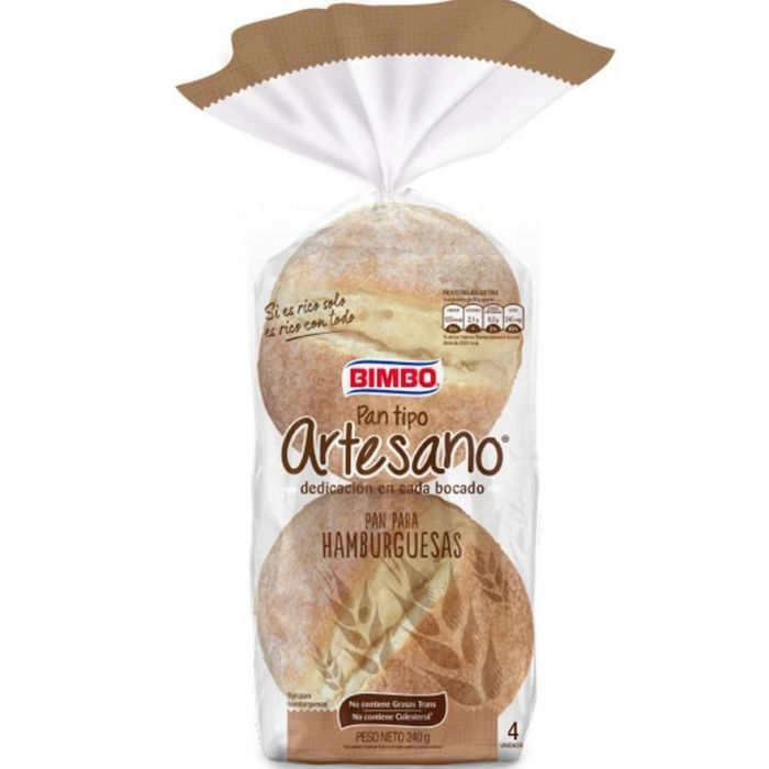 Pan Hamburguesas Artesano Bimbo 240 gr