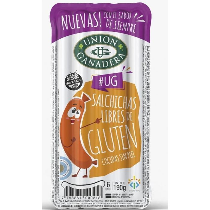 Salchicha Unión Ganadera x 6 U 190 gr.